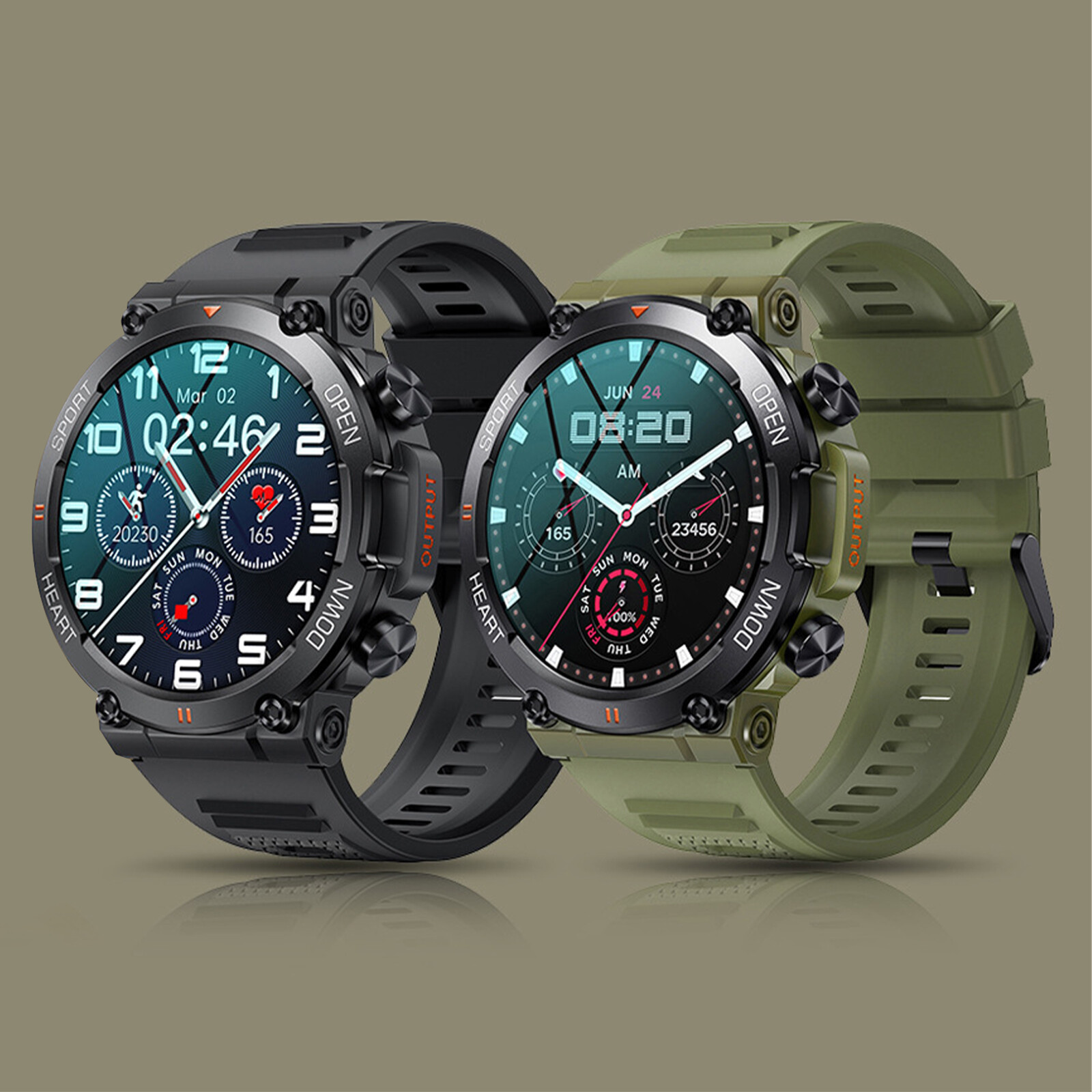 1.39 in Military Smart Watch(Answer/Make Call) Rugged Tactical Fitness Tracker