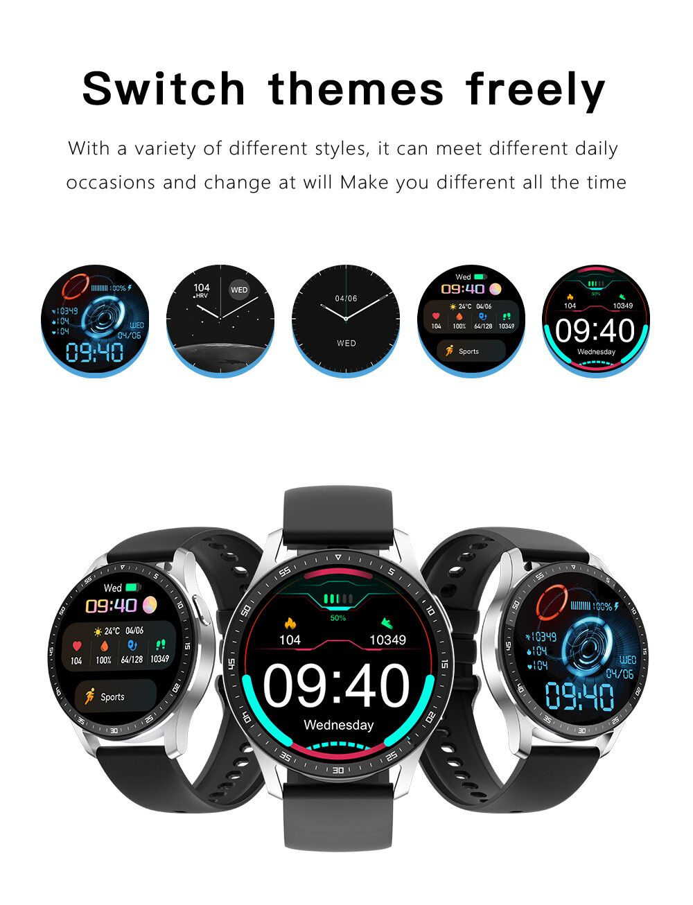 Bluetooth Smart Watch 2 In 1 Smartwatch with In Ear Headsets For Android IOS