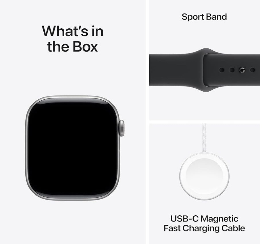 Apple Watch Series 11 GPS 46mm Space Gray Case+Black Sport Band M/L | Sealed New