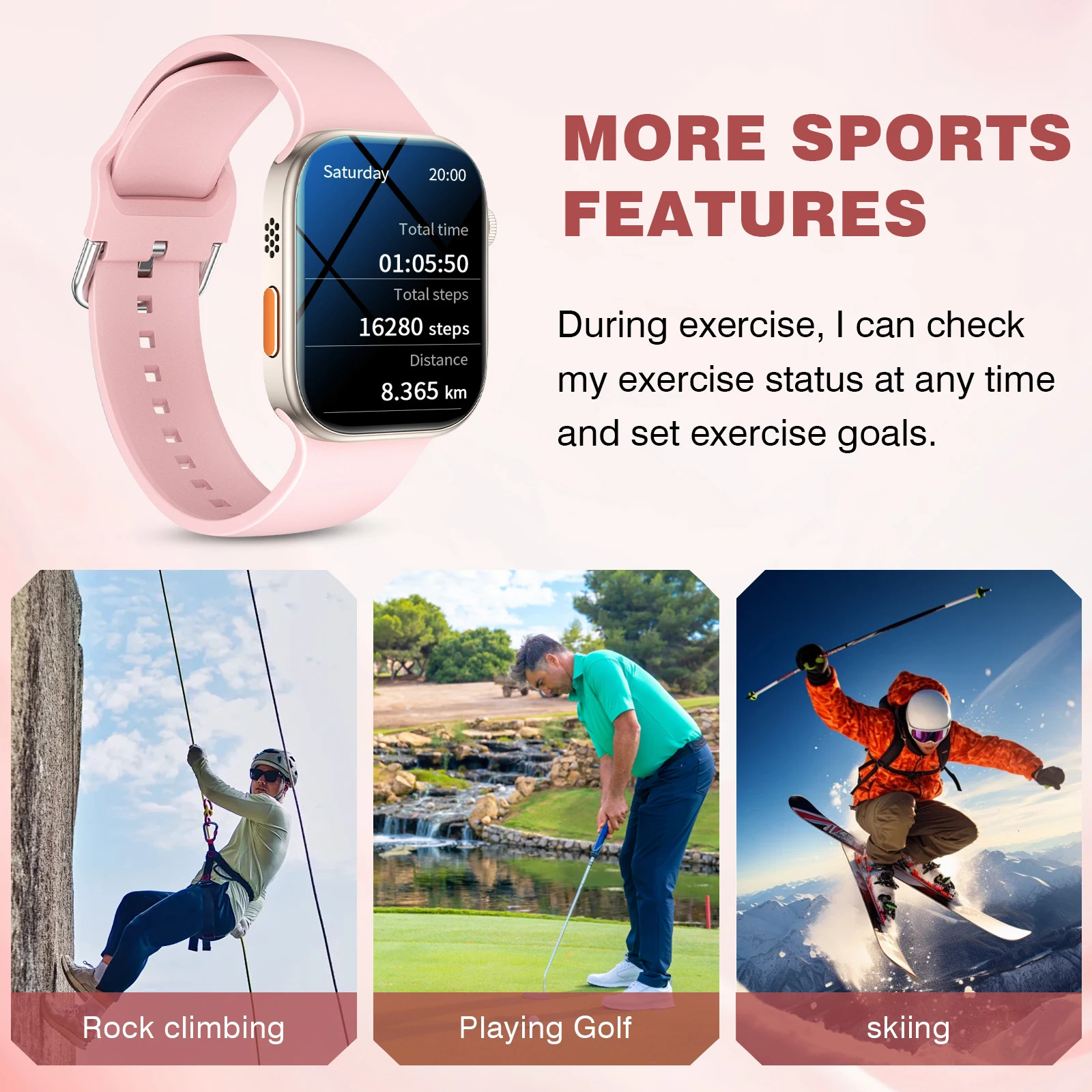 Smart Watch, Wireless Calling, Message Reminder, Multi-Sport Mode, 2.01-Inch HD