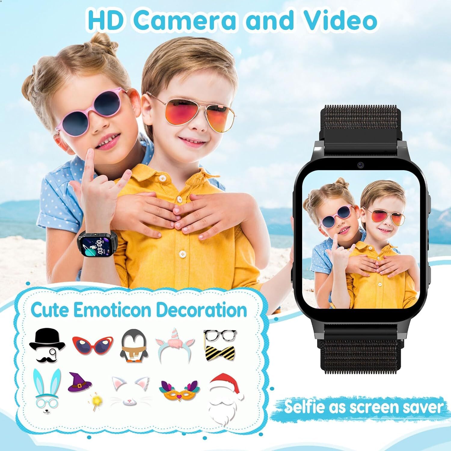 4G Smartwatch Kids Watch 47 Games Two-Way Calling SOS Emergency Call Watch Phone