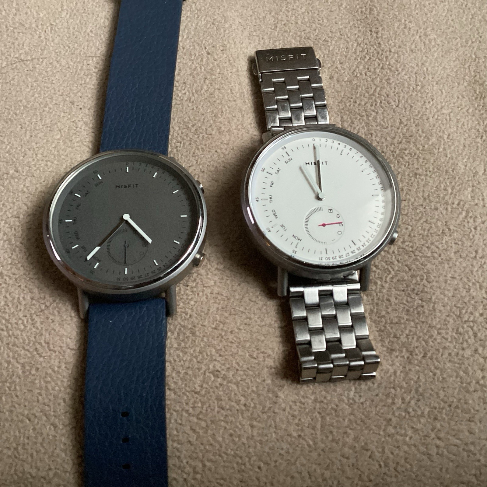 Misfit Vapor 44mm Rose Gold Tone Stainless Steel Case with Midnight Blue…