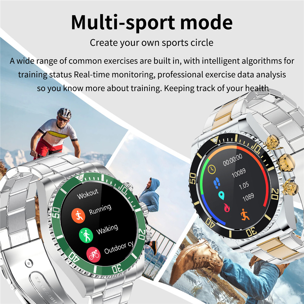 Men Smart Watch Business Luxury Wristwatch Bluetooth Stainless Steel Smartwatch