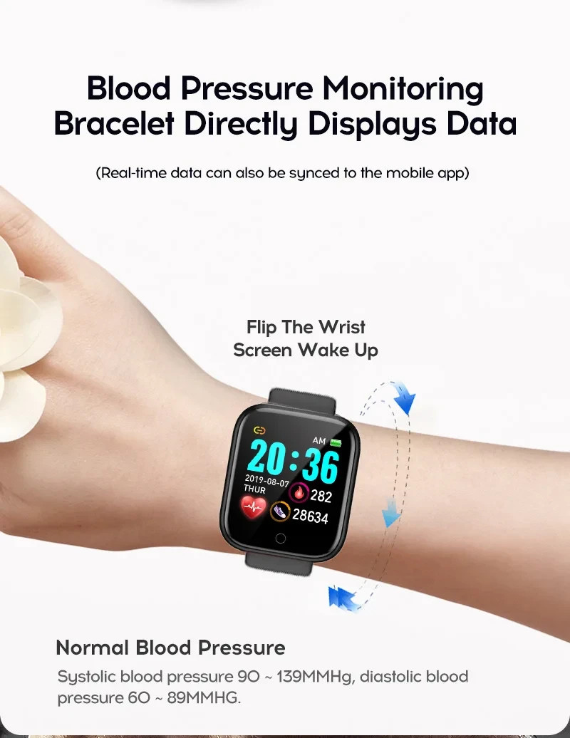 Smart Watch Men Women Waterproof Heart Rate Monitor for iPhone Android Free ship