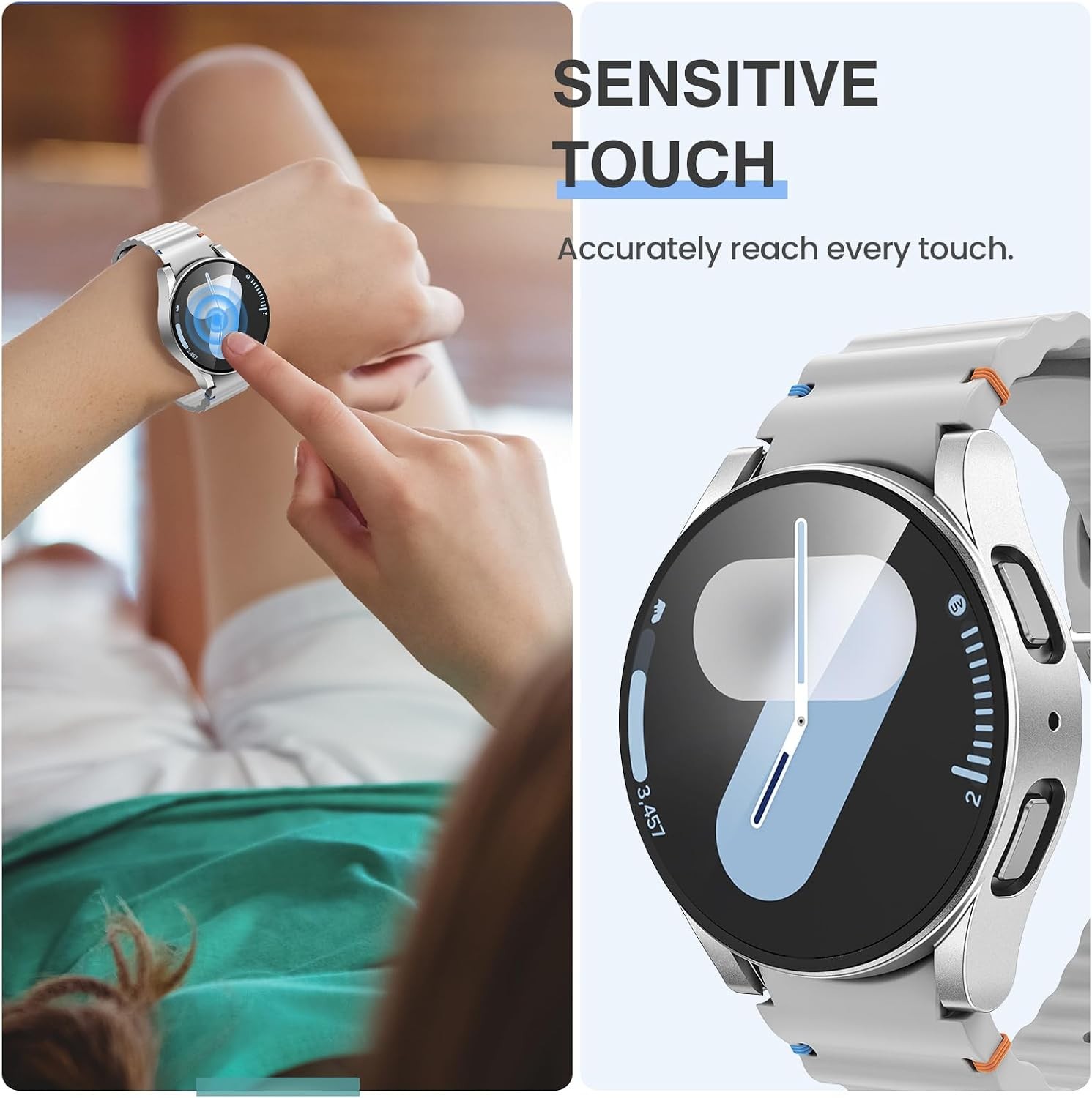 2Pack Screen Protector Case for Samsung Galaxy Watch 7 44mm Accessories