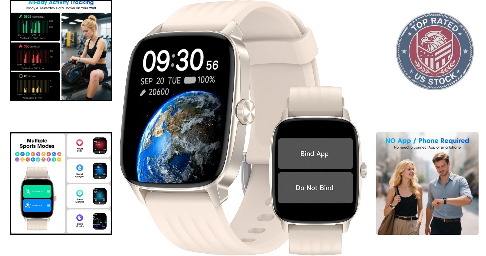Seniors Pedometer Watch: No App Needed, Waterproof, Heart Rate & Sleep Tracker