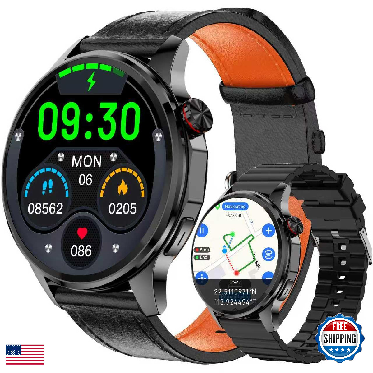 Pubu Smart Watch For Men Built-In Gps Mapanswer/Make Call/Text 1.46 Ai For