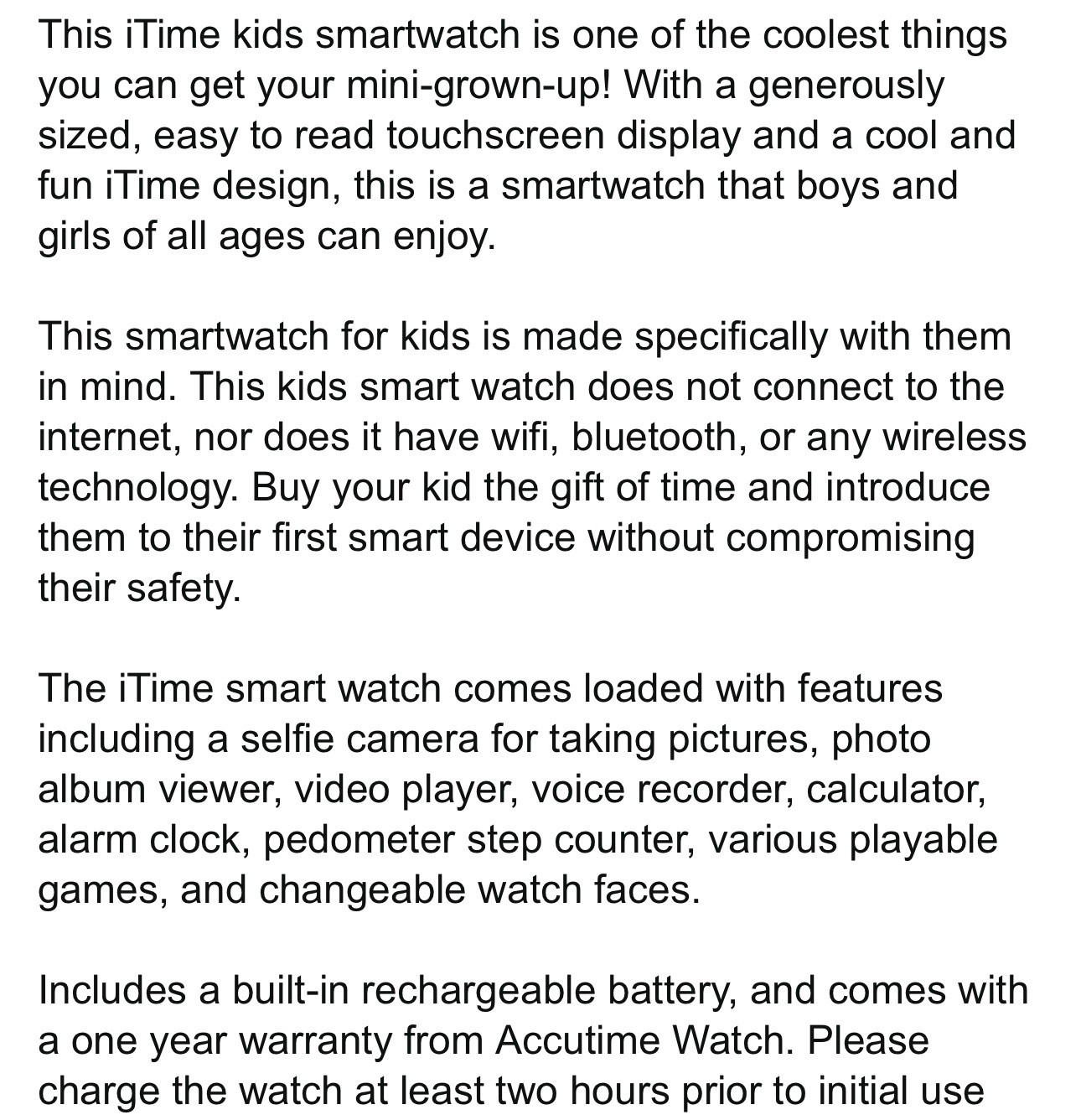 iTIME KIDS Body Temperature Interactive Games Watch