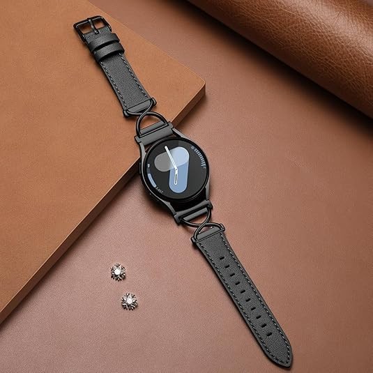 Brown Leather Band with X-Shape Design for Samsung Galaxy Watch 7 40mm 44mm