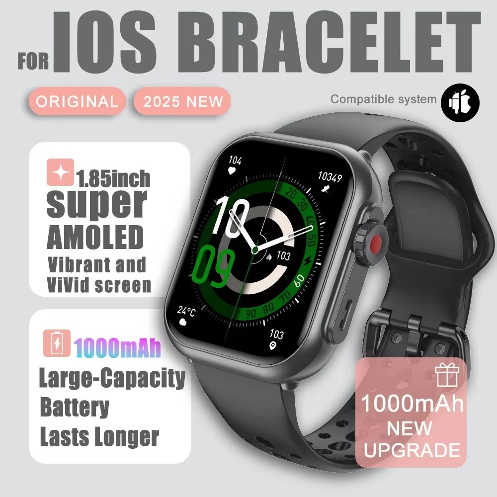 1.85″ Smart Watch Men BT Call IP68 Fitness Tracker Heart Rate 1000mAh