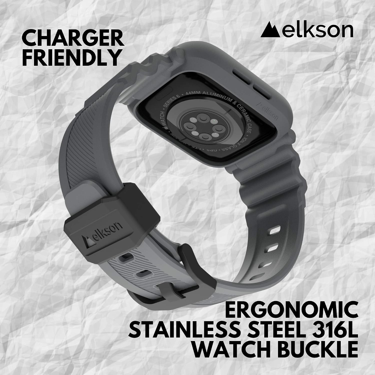 Rugged Military Grade Protective Bumper Case for Apple Watch Series SE3 44mm
