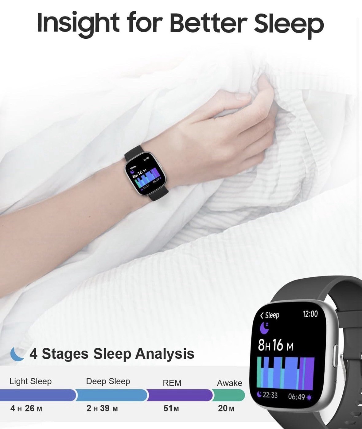TOOBUR Smart Watch For Men/Women Alexa Built In Waterproof IP68 Fitness Tracker