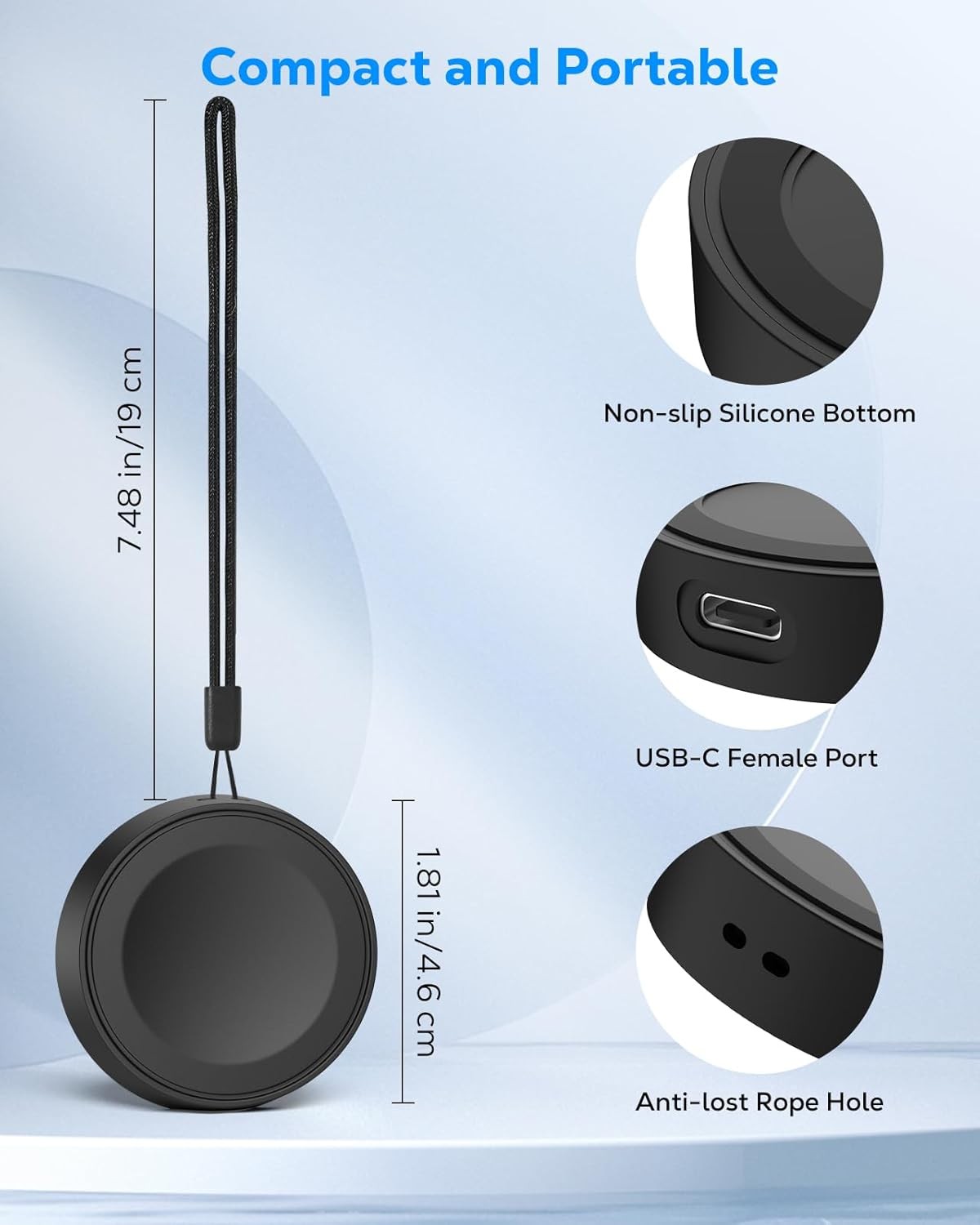 Portable Wireless Charging Dock for Samsung Galaxy Watch 8/7/6/5/4/3/FE/Active 2
