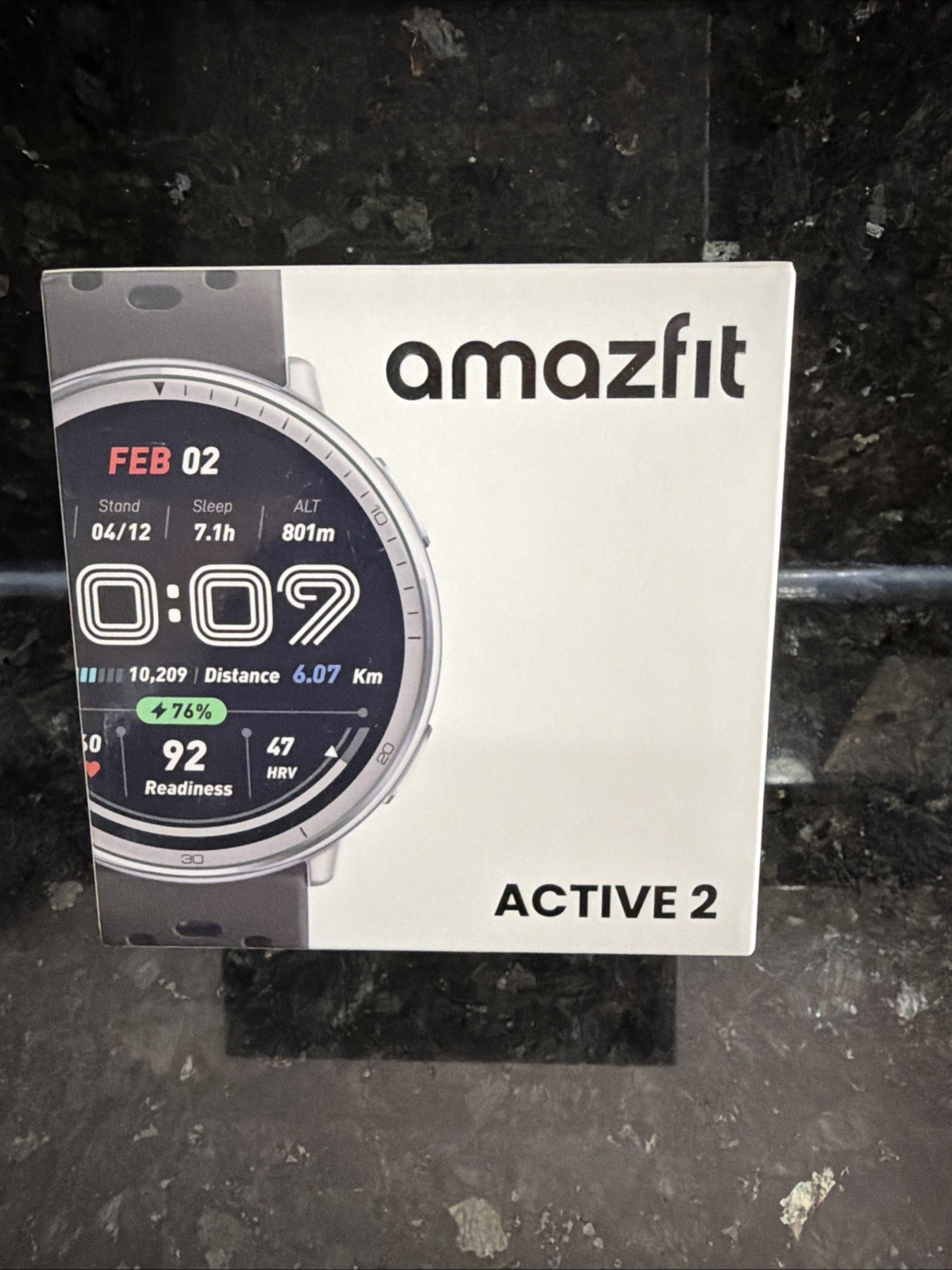 AMAZFIT ACTIVE 2 (ROUND) 44MM SPORT FITNESS SMART WATCH BLACK SILICONE BAND
