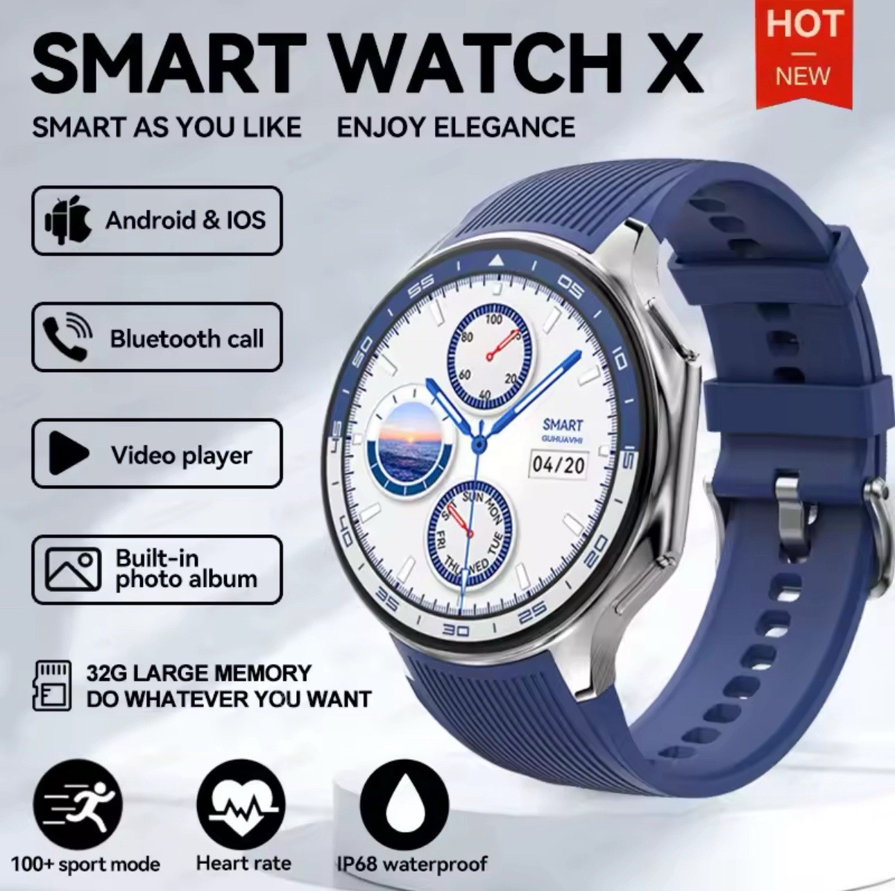 2025 New Watch X High-End Business Watch Large Memory Smartwatch Men’S