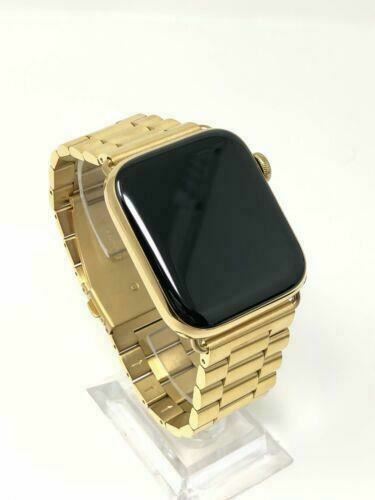 24K Gold Plated 44MM Apple Watch SERIES 4 With Gold Links Band