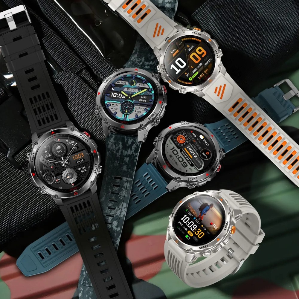 Military Smart Watches For Men Outdoor GPS LED Flashlight Rugged Fitness Tracker