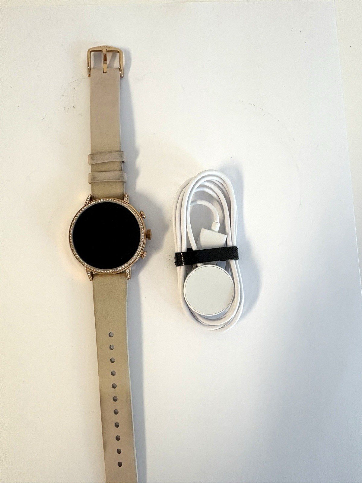 Fossil FTW6015P Gen 4 Digital Smartwatch Q Venture HR Blush Leather band