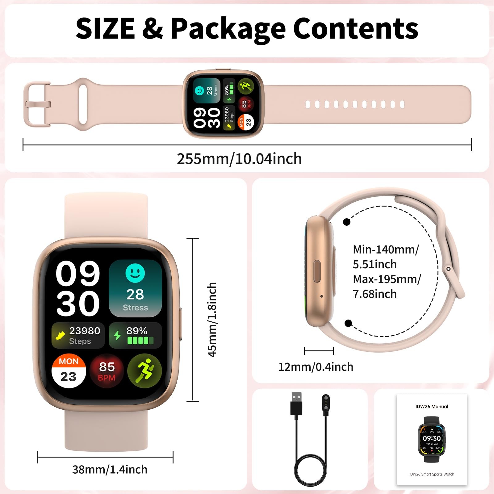 2026 Upgraded Alexa Built-in【1.83″ HD Touchscreen】【BT5.3 , 100+ Sports Modes …