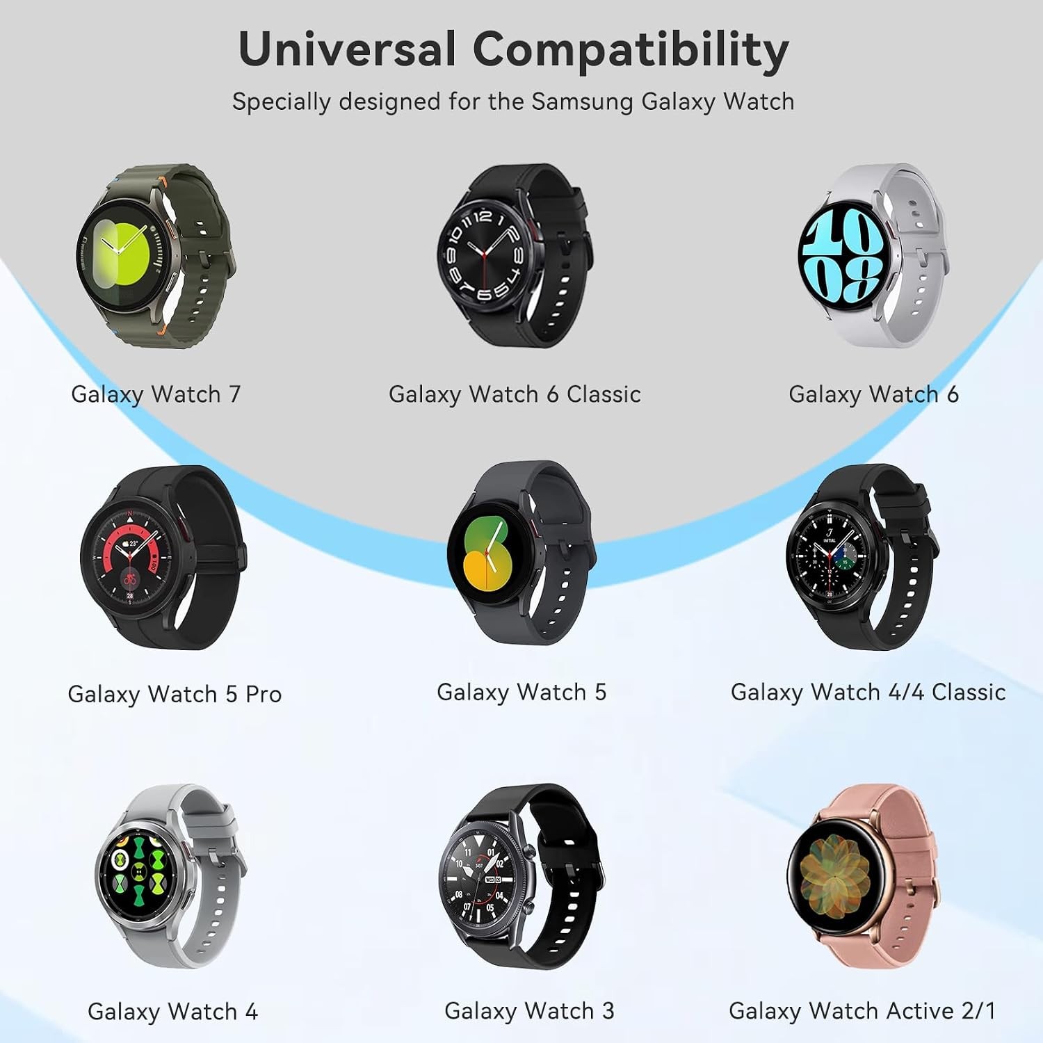 Samsung Galaxy Watch 7 6 5 4 USB C Wireless Charging Cable Dock with Adapter 3.3