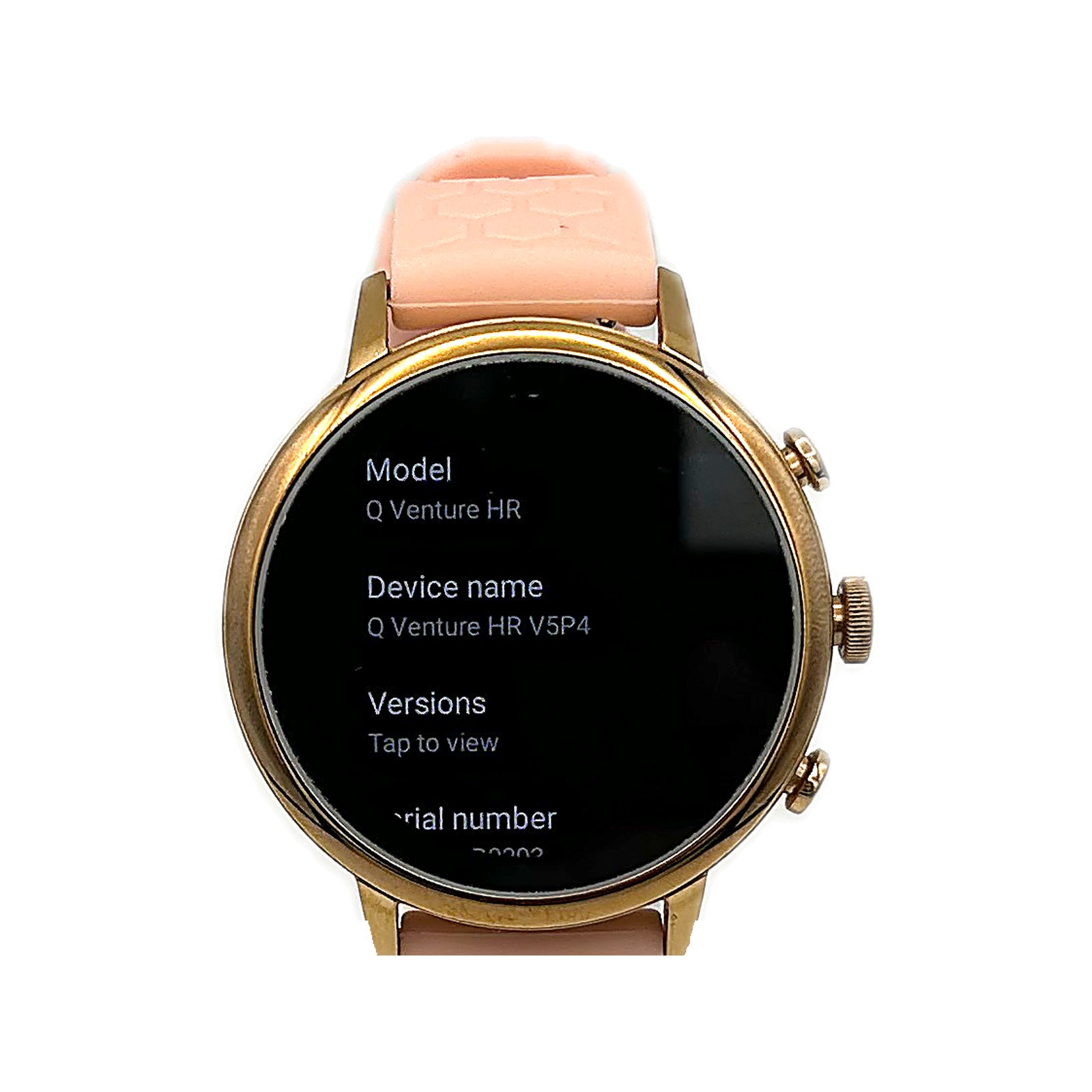 Fossil Q Venture HR Gen 4 Smartwatch Rose Gold 40mm Blush Silicone Band Wear OS
