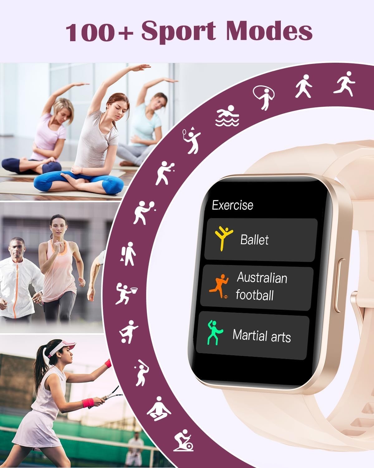 1.85” HD Smartwatch for Fitness | 100+ Sports Modes & Call Functionality