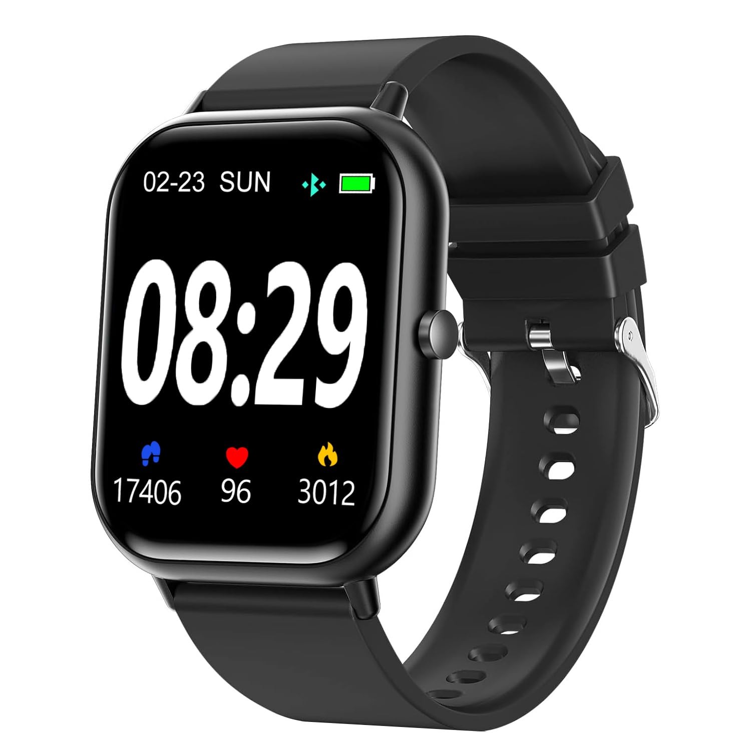 Smart Watch for Men Women SmartWatch 1.83″ iPhone Samsung 18.5, Black