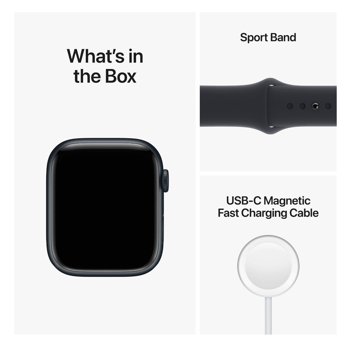 Apple Watch Series 8 45mm Midnight Aluminum Case with Sport Band, M/L (GPS +…