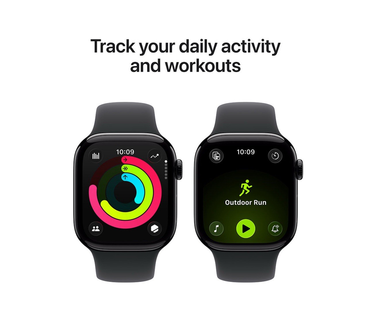 Apple Watch Series 11 46mm GPS Jet Black Case w Black Sport Band M/L MEUX4LW/A