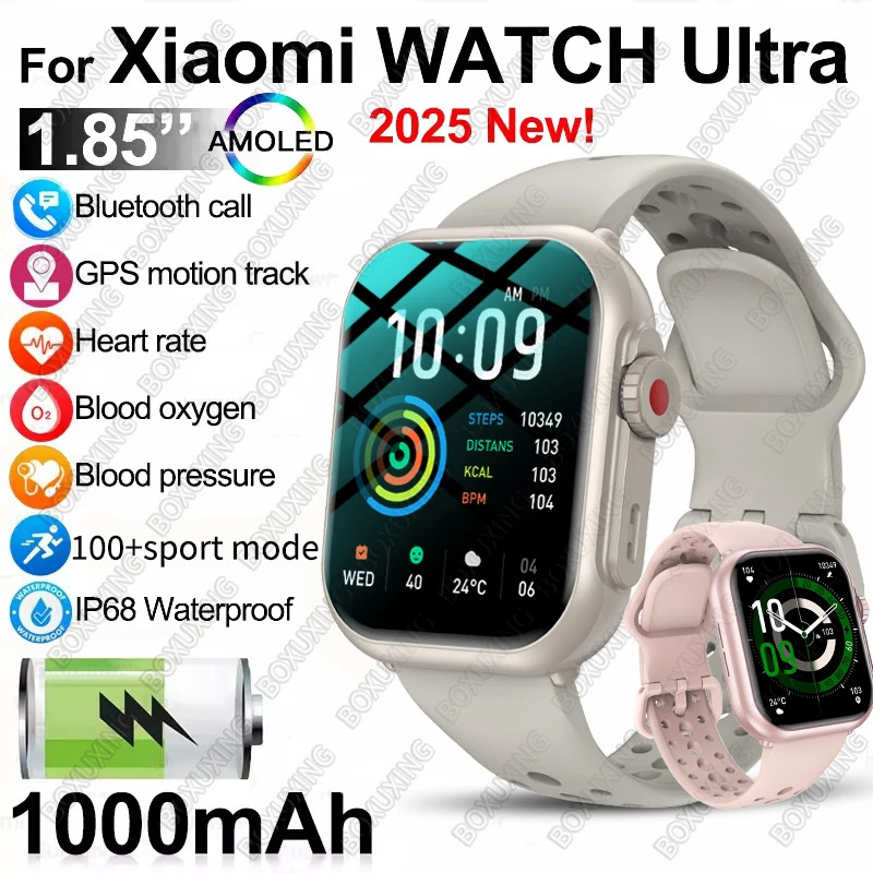 2025 New for Xiaomi Smart Watch Men Women 1.85-Inch HD AMOLED Full Touch Screen