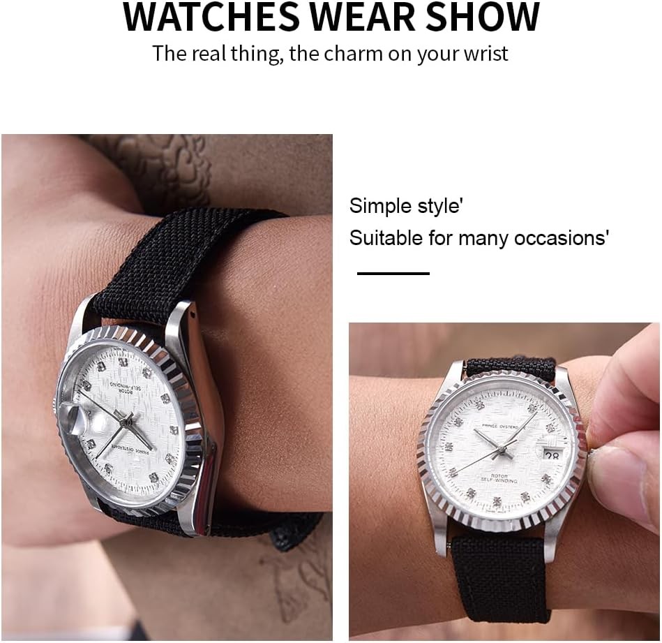 Soft Hybrid Leather Sailcloth Watch Bands for Men Women 18mm 20mm 22mm