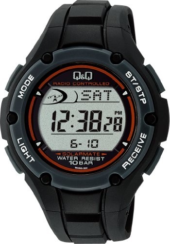 Citizen Q&Q Radio-Controlled Solar Chronograph Watch MHS6-300 Men’s Black NEW