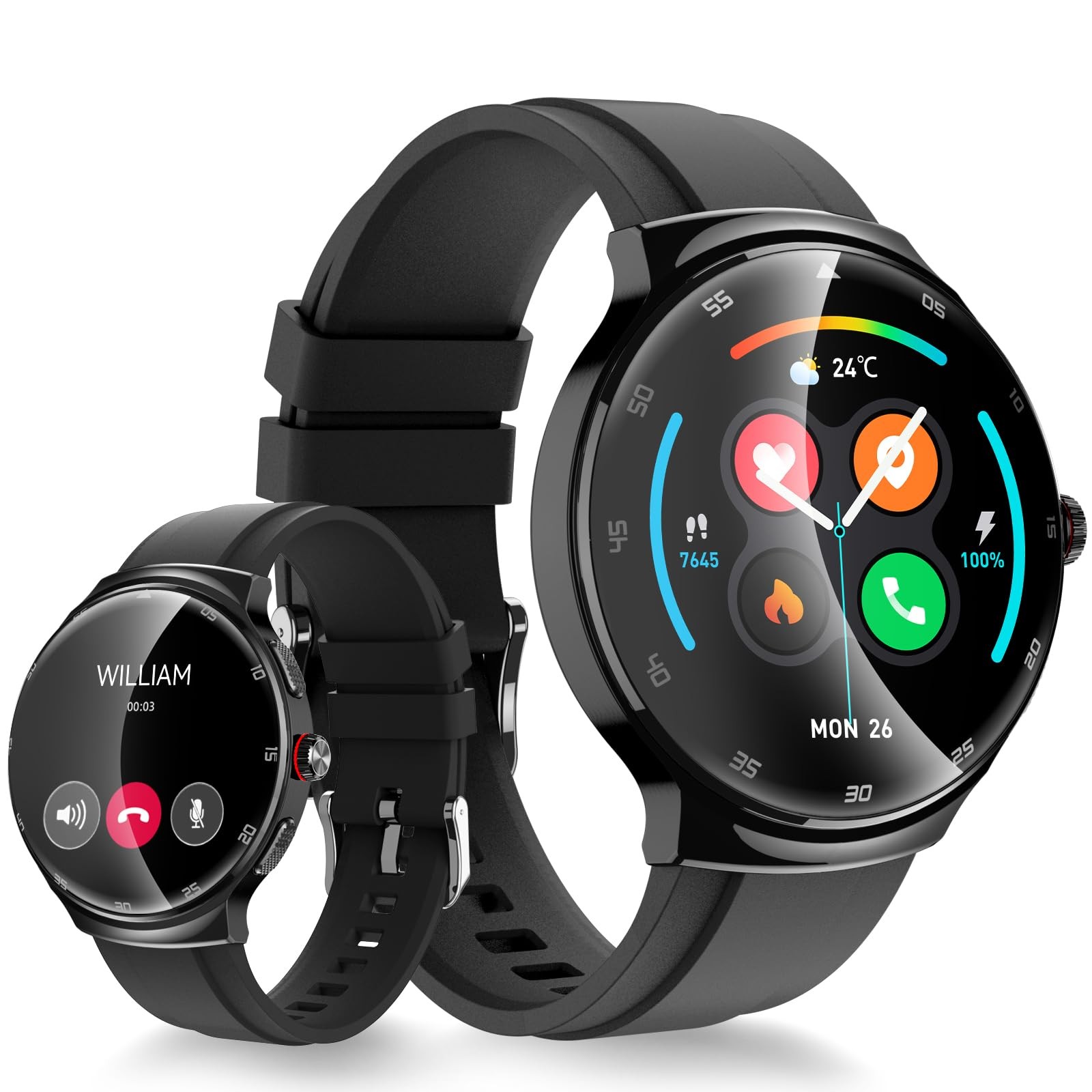 for Men Women, 1.43″ Curved AMOLED HD Screen Fitness Tracker, 100+ Sport Mode…