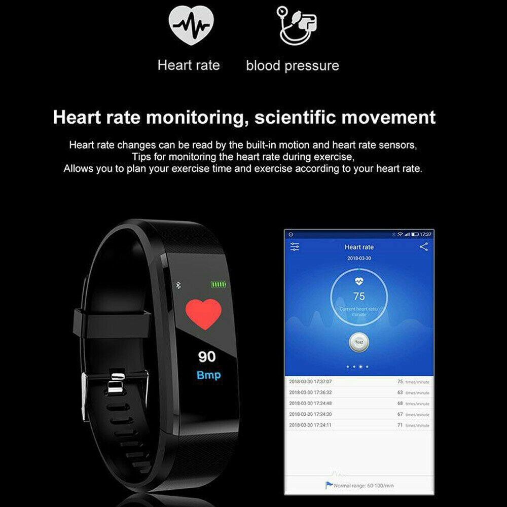 USA Sports Fitness Tracker Watch Heart Rate Blood Pleasure Activity Monitor Lot