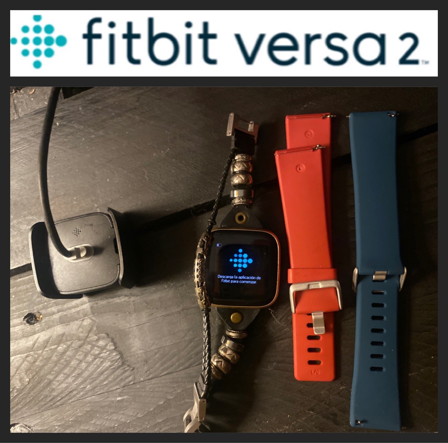 Fitbit Versa 2 Smartwatch +cord & 3 Bands Tested✅ (device +band Color Will Vary)