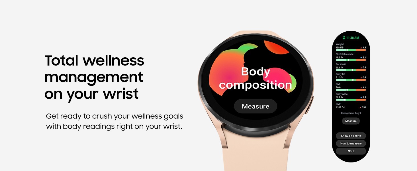 Samsung Galaxy Watch4 SM-R860 40mm Aluminum Case with Sport Band – Pink Gold…