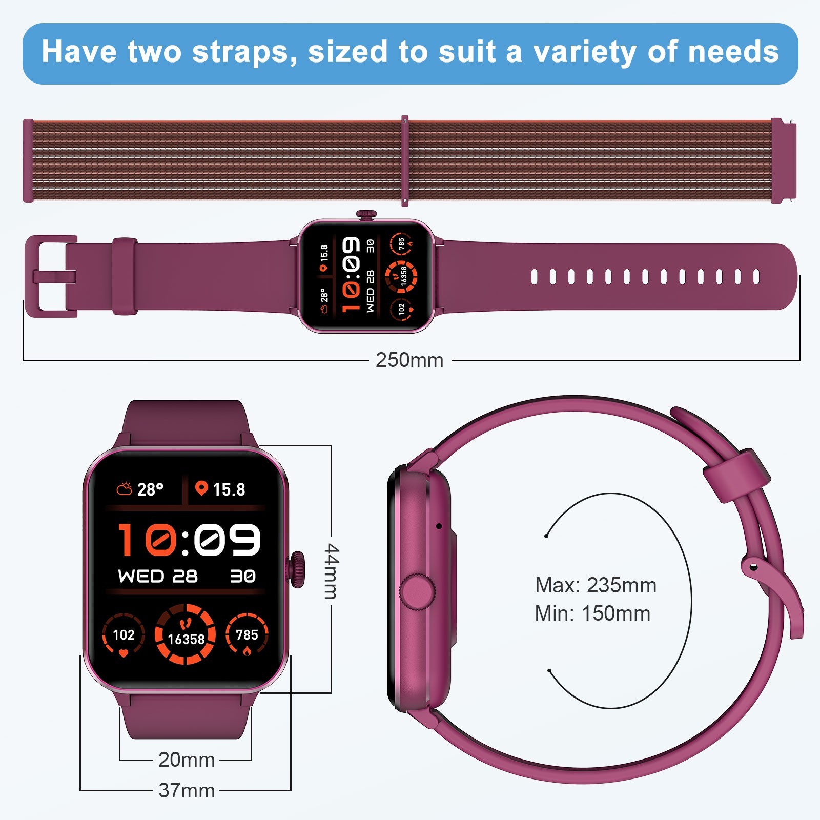 Smart Watch Women Men Fitness Tracker Blood Pressure Heart Rate Sport Watches US