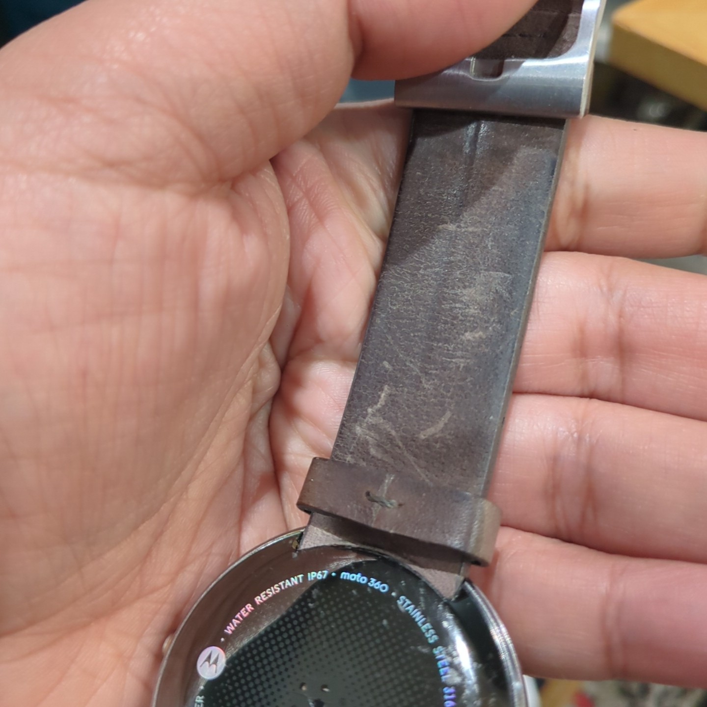 MOTOROLA MOTO 360 WR IP67 Heart Rate Pedometer Smart Watch Silver – Untested