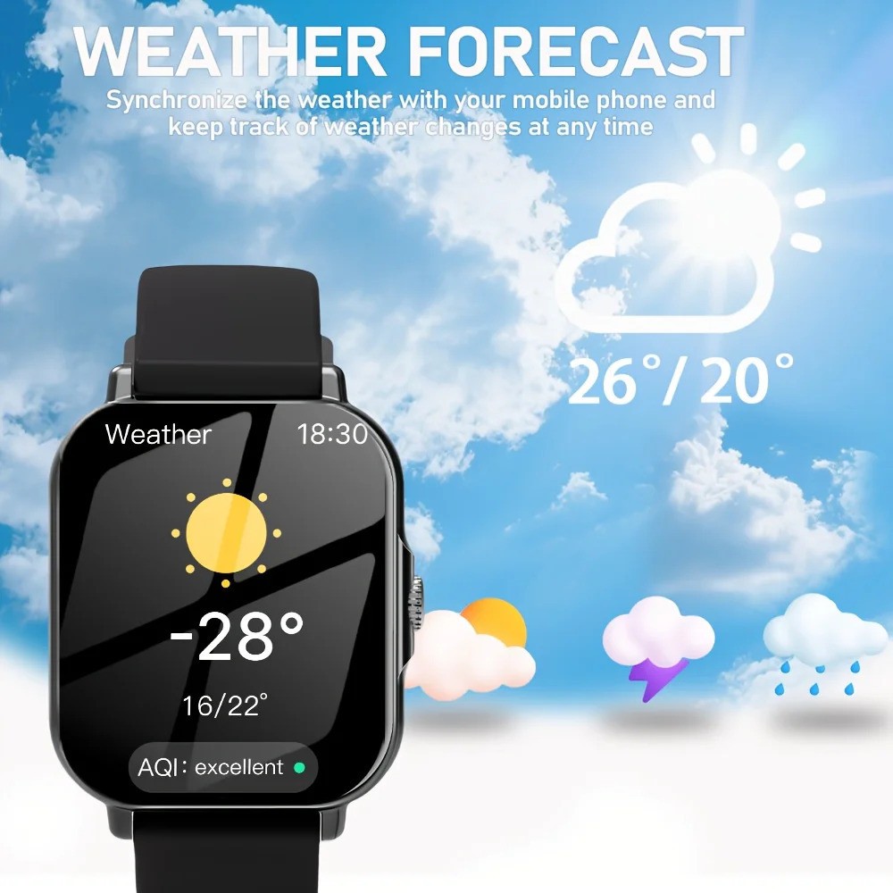 2026 LAXASFIT Smart Watch Bluetooth Call Heart Rate BP Monitor Music Men Women