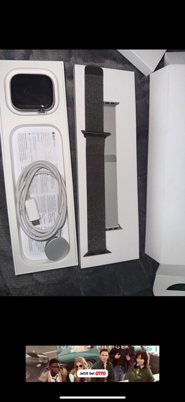 apple watch series 10 46mm titanium gold Case With Gold Milanese Loop S/M