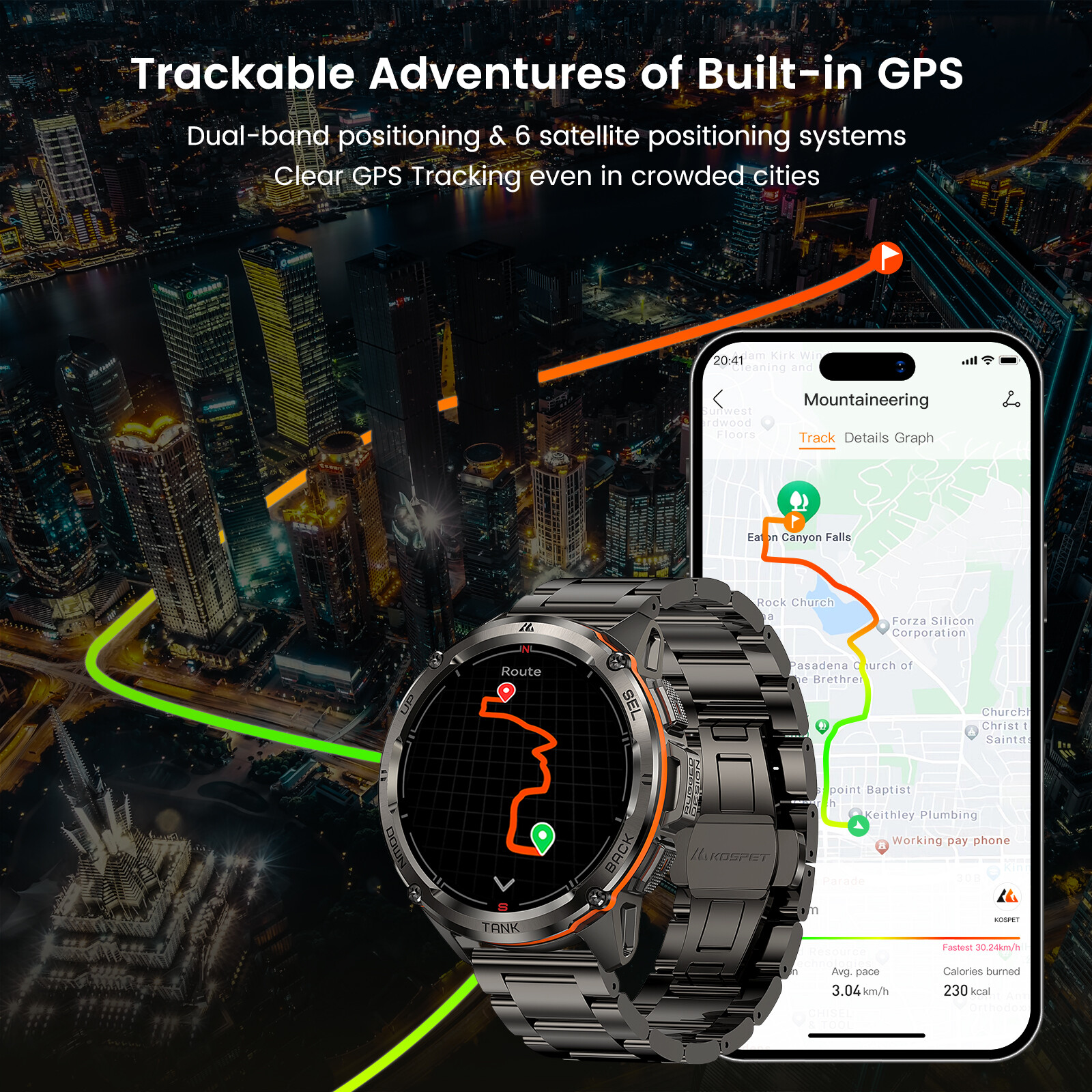 KOSPET TANK T3 Ultra Smart Watch for Men GPS Smart Watches 5ATM Waterproof Watch