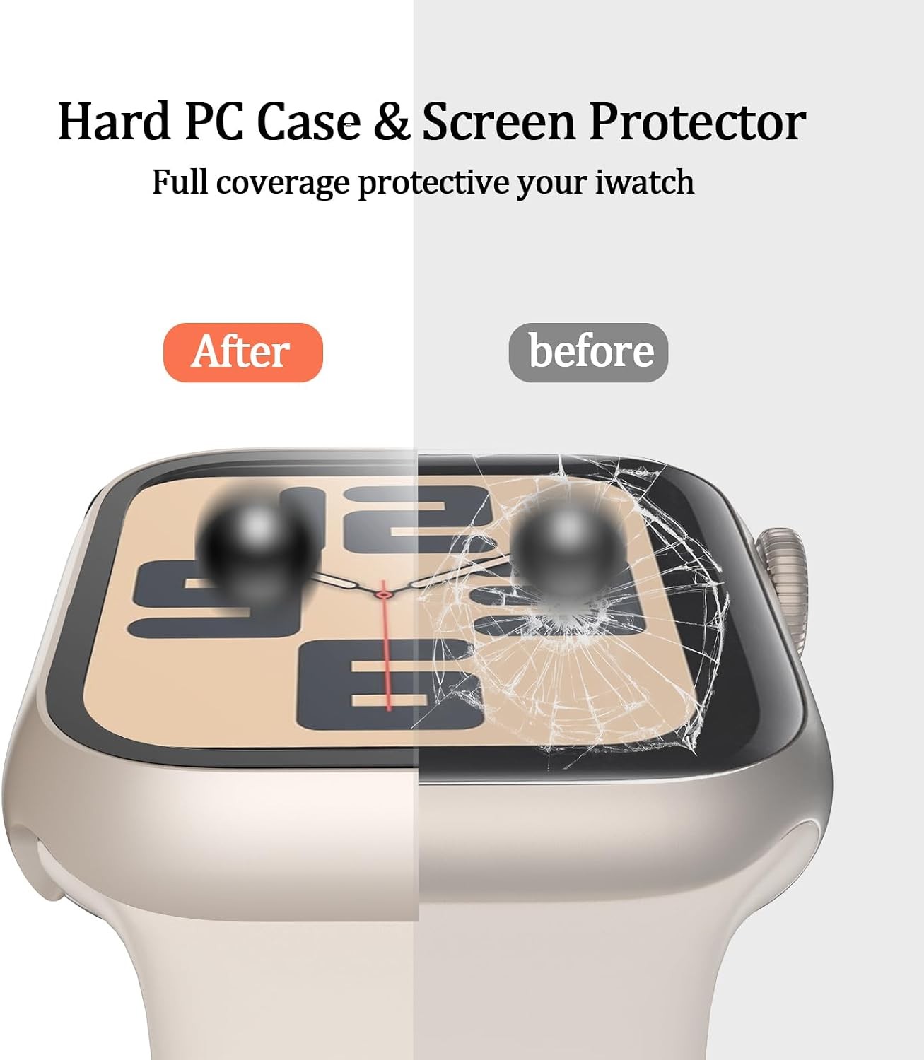 Tempered Glass Screen Protector and 3-Pack Case for Apple Watch 42mm Ultra-Thin