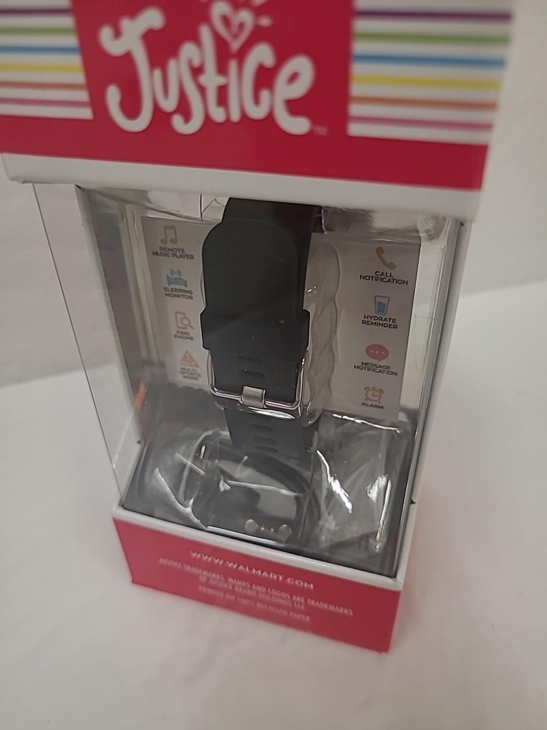 Justice Smart Watch 0625S Black Touch Screen Fitness Tracker New