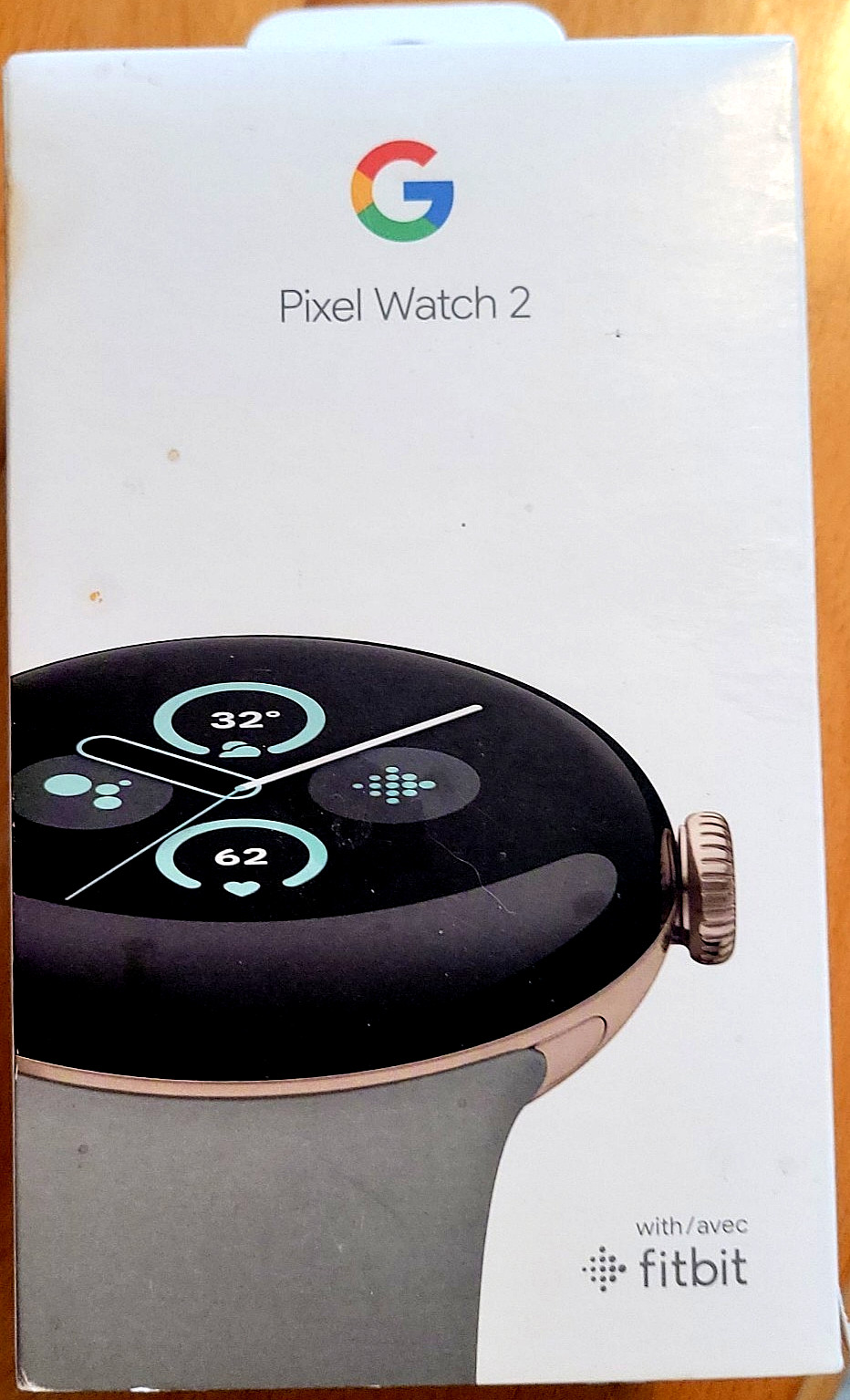 Google Pixel Watch 2 41mm Champagne Gold Case with Hazel Active Band