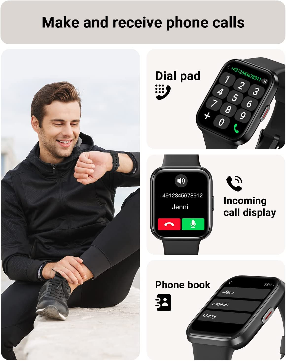 Smart Watch for Men/Women Android & Iphone, Alexa Built-In, 1.8″ Touch Screen Fi