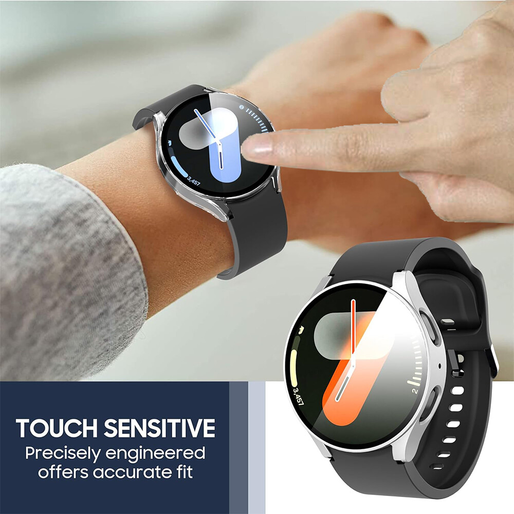 For Samsung Galaxy Watch 7 40MM 44MM Hard Case Glass Screen Protector Full Cover