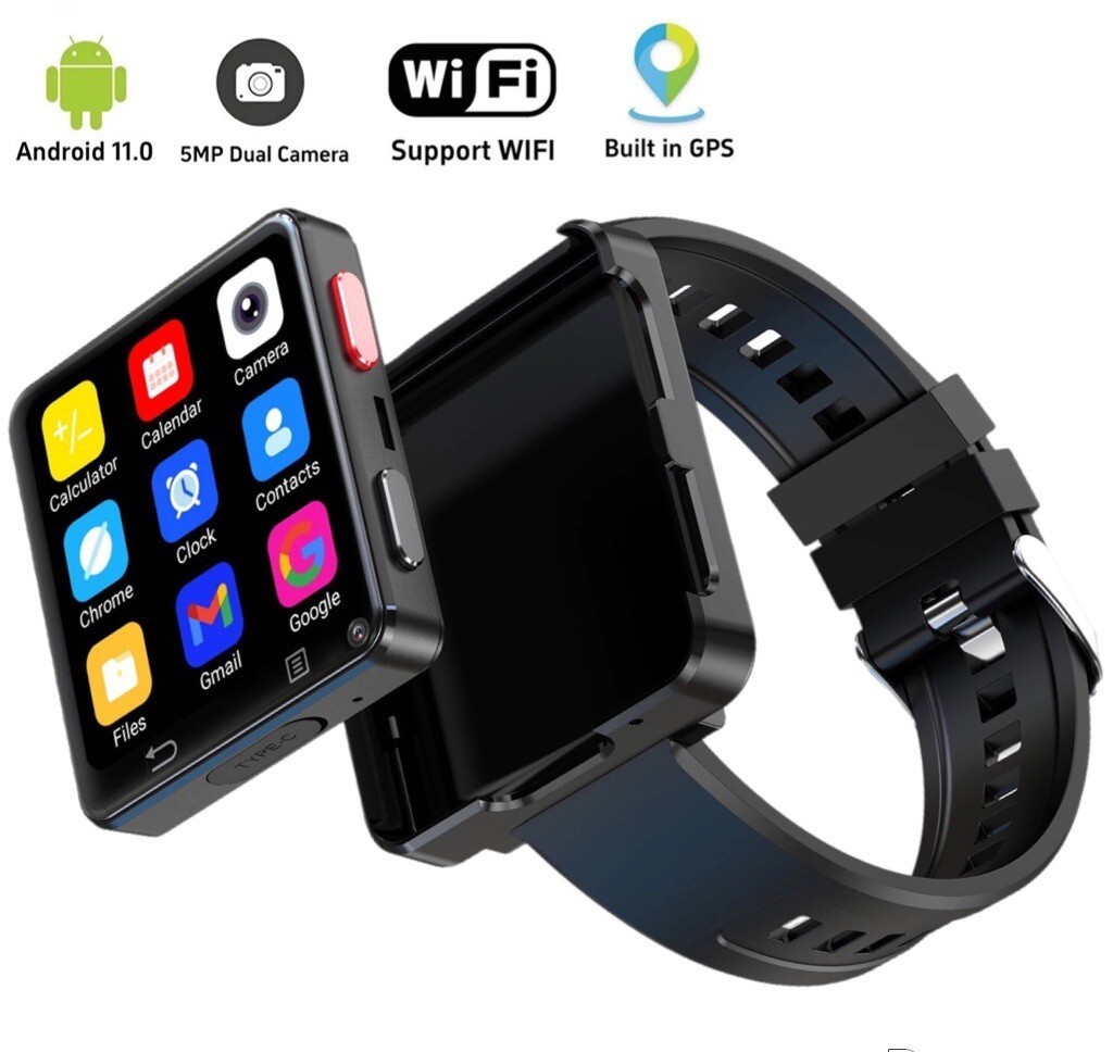 2.64″ Large Screen 4G Smart Watch Pad Android 11 WiFi 5MP Camera Wristwatch