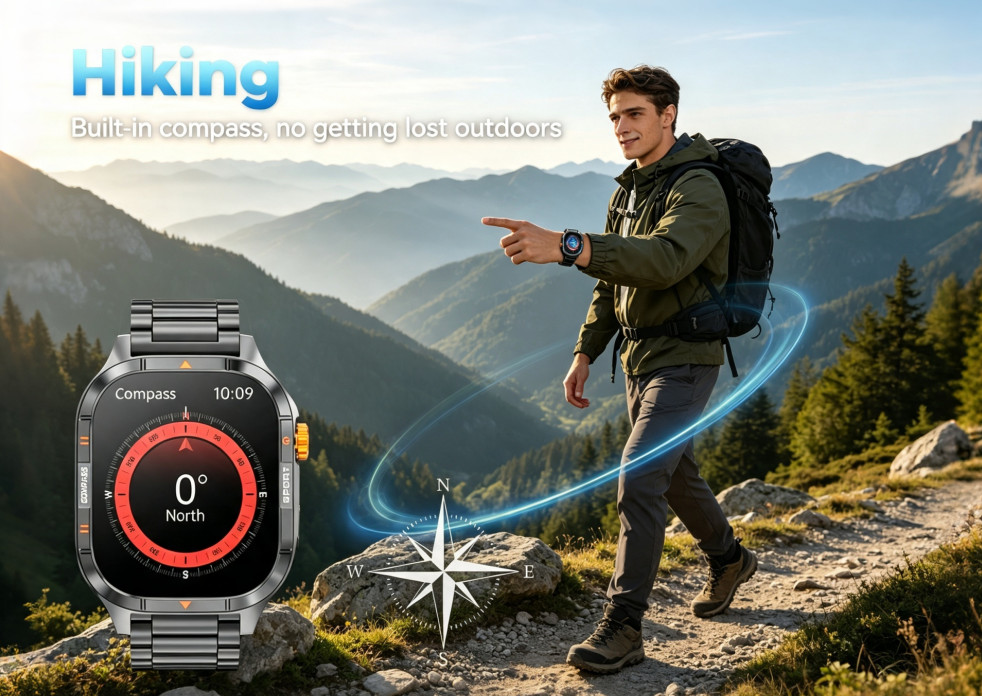 Military Smart Watch Men Bluetooth Call,2.01″HD 1000mAh 2 Straps For iOS Android