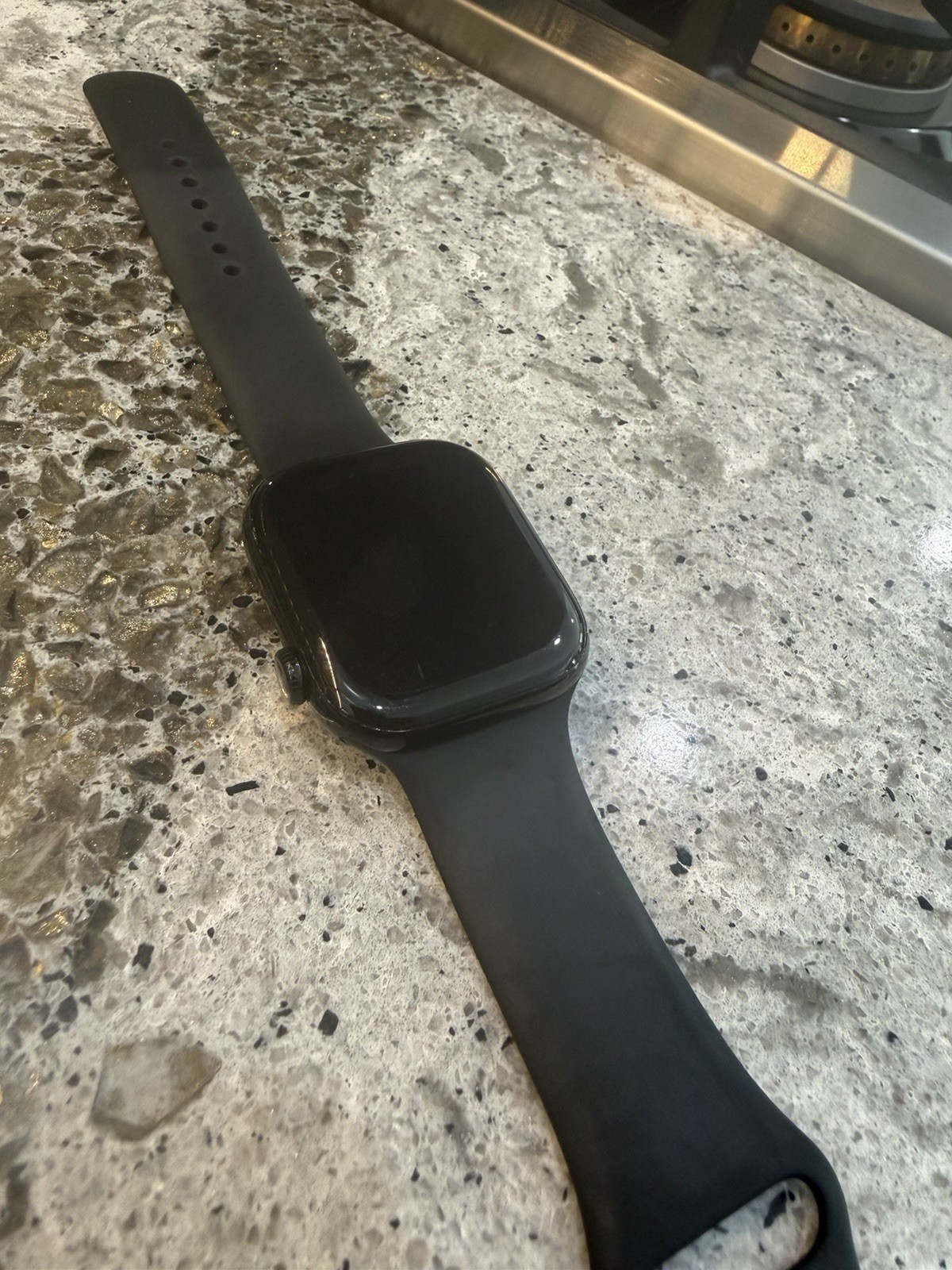 Apple Watch Series 10 46mm Black Aluminum Case, Black Silicone Band, Unlocked