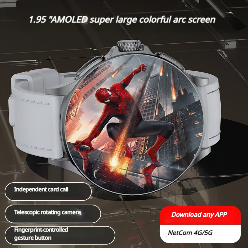 5G Smart Watch with Rotating Camera 1.95″AMOLED Screen,Android 9.0 Dual System